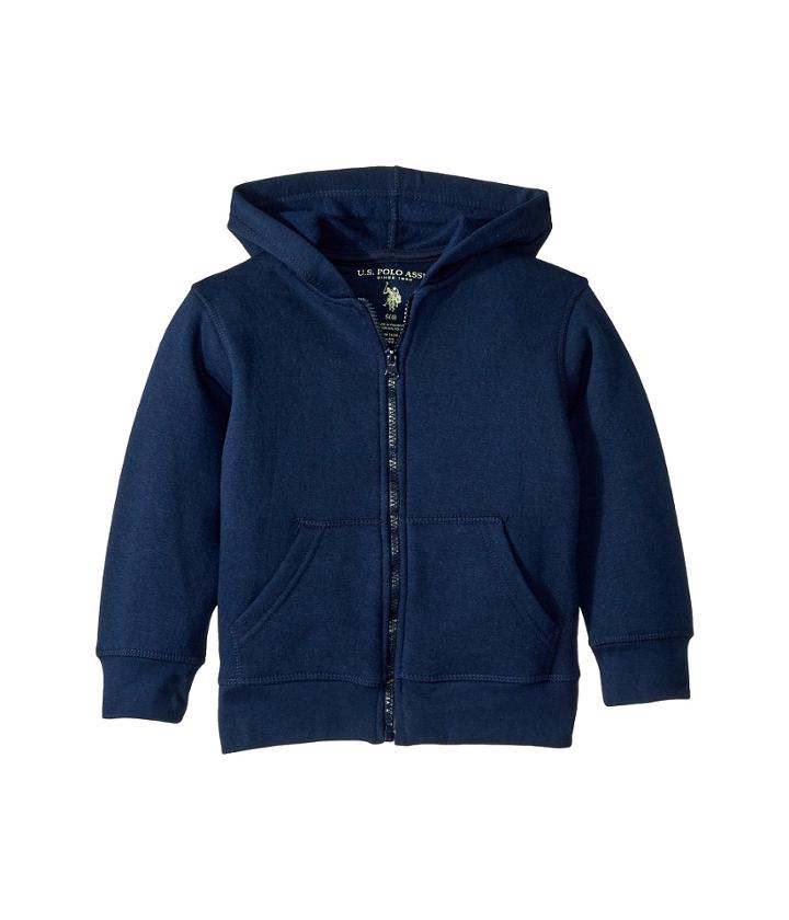 U.s. Polo Assn. Kids Fleece Hoodie (little Kids) (navy) Boy's Clothing