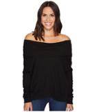 Lamade Rembrandt Off The Shoulder Boxy Top (black) Women's Long Sleeve Pullover