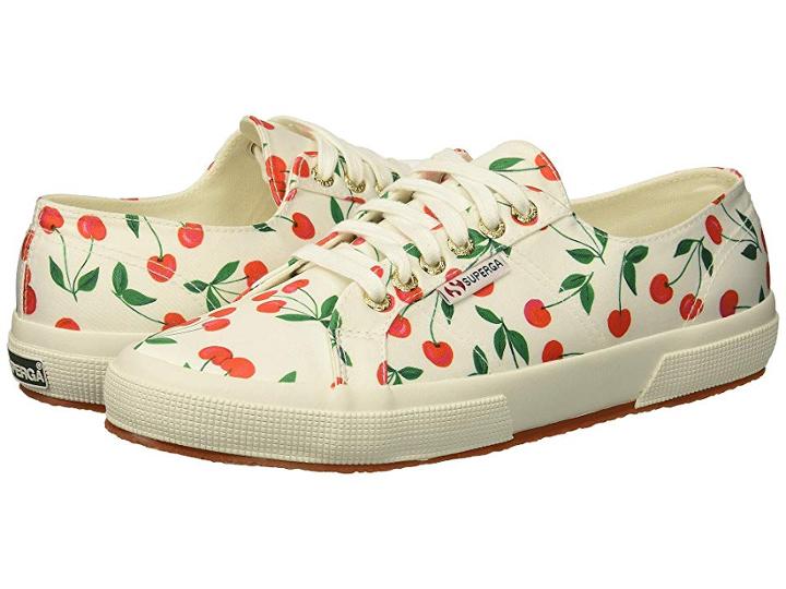 Superga 2750 Satinfantw (cherry Pat) Women's Lace Up Casual Shoes