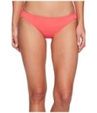 Tommy Bahama Pearl Hipster Bikini Bottom With Rectangle Hardware (coral Glow) Women's Swimwear