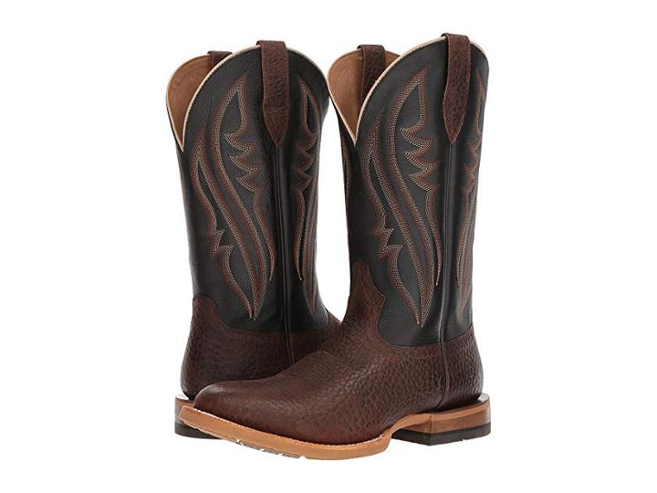 Ariat Match Up (pebbled Brown/deputy Black) Cowboy Boots