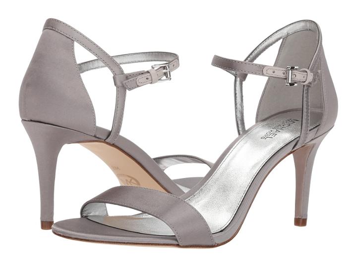Michael Michael Kors Simone Mid Sandal (aluminum Satin) Women's Sandals