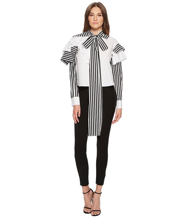 Preen By Thornton Bregazzi Dexter Shirt (white/black/white) Women's T Shirt