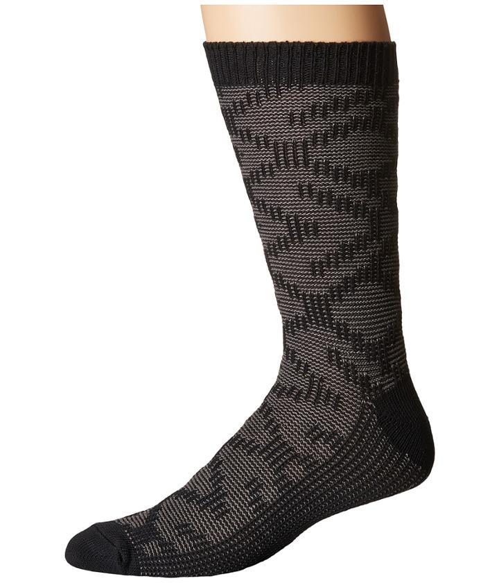 Ugg Cotton Textured Crew Socks (black) Men's Crew Cut Socks Shoes