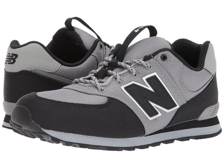 New Balance Kids Kl574v1g (big Kid) (grey/black) Boy's Shoes