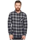 Quiksilver Fatherfly Brushed Flannel (navy) Men's Long Sleeve Button Up