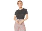 Chaser Tri-blend Short Sleeve High-low Crop Tee (black) Women's Clothing