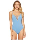Dolce Vita Solids Macrame Front One-piece (skinny Dip/orange Bang) Women's Swimsuits One Piece