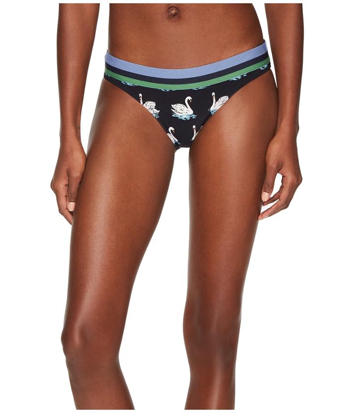 Stella Mccartney Iconic Prints Classic Bikini Bottom (black & White Swan Print) Women's Swimwear