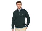 Lacoste Long Sleeve Semi Fancy Front Zip W/ Rib Knit Detail (sinople/navy Blue) Men's Clothing
