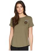 Lauren Ralph Lauren Bullion-crest Jersey T-shirt (sage Moss) Women's T Shirt