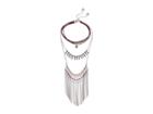 Guess 3 Tier Choker And Fringe Necklace (silver/burgundy/blue) Necklace