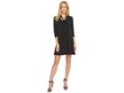 American Rose Mia Tie-front 3/4 Sleeve Keyhole Dress (black) Women's Dress