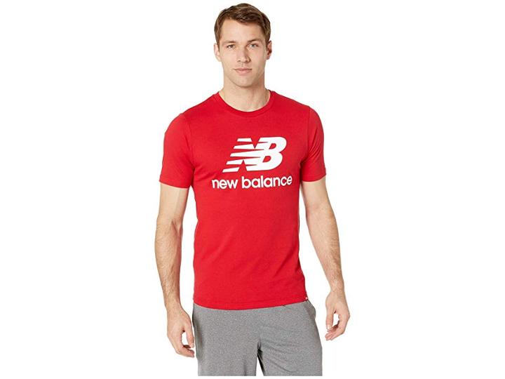 New Balance Essentials Stacked Logo Tee (team Red) Men's Clothing