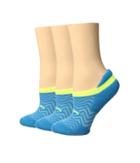 Feetures High Performance Cushion No Show Tab 3-pair Pack (hawaiian Blue) No Show Socks Shoes