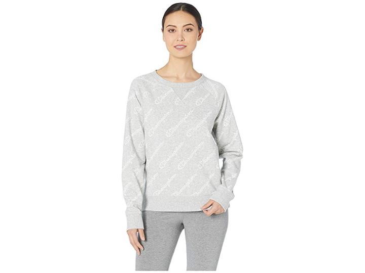 Champion Heritage French Terry Crew (champion Out Script Oxford Granite Heather) Women's Clothing