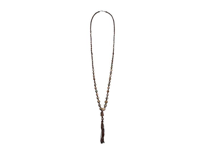Chan Luu Graduated Semi-precious Stone Tassel Necklace (aqua Terra Mix) Necklace