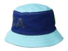 Nautica Reversible Large Logo Print Bucket Hat (monaco Blue) Caps