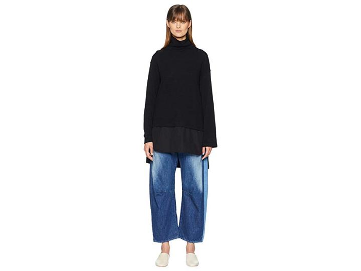 Y's By Yohji Yamamoto O-high Neck Blouse (black) Women's Blouse
