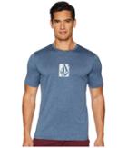 Volcom Lido Pixel Heather Lycra Short Sleeve (deep Blue) Men's Clothing