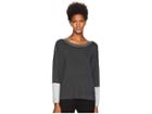 Eileen Fisher Lightweight Cozy Tencel Stretch Bateau Neck Top (charcoal/ash) Women's Clothing