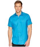 Robert Graham Diamante Short Sleeve Sports Shirt (turquoise) Men's Clothing