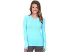 Zensah Run Seamless Long Sleeve Shirt (heather Aqua) Women's Workout