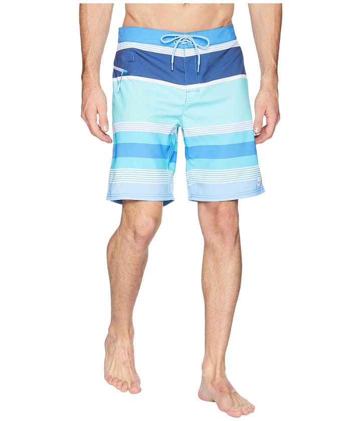 Vineyard Vines Peaks Island Stripe Boardshorts (pool Side) Men's Swimwear