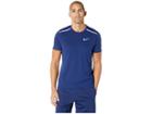 Nike Tailwind Short-sleeve Running Top (blue Void/metallic Silver) Men's Clothing