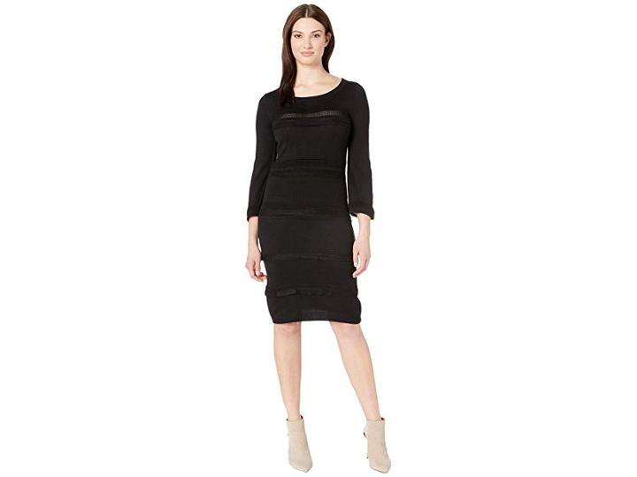 Gabby Skye Full Fashion Sweater Dress (black) Women's Dress
