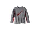 Nike Kids Dri-fit Long Sleeve Graphic Legacy Top (little Kids) (cool Gray) Boy's Clothing