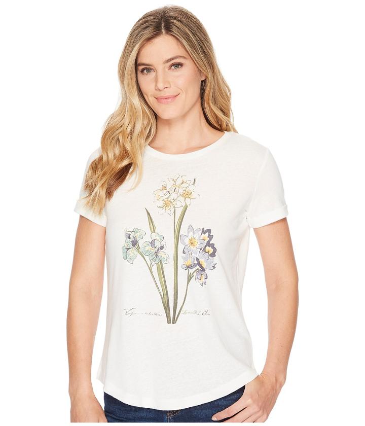 Lauren Ralph Lauren Floral Linen-blend T-shirt (mascarpone Cream Multi) Women's Clothing