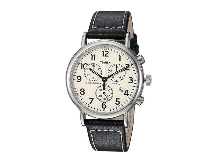 Timex Weekender Chrono Strap Watch (black/cream) Watches