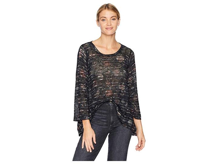 Nally & Millie Floral Stripe Printed Top (multi) Women's Clothing