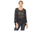 Nally & Millie Floral Stripe Printed Top (multi) Women's Clothing