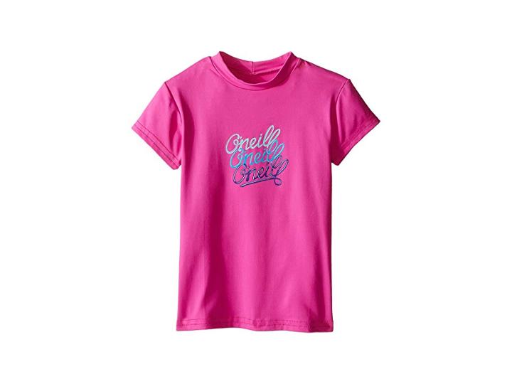 O'neill Kids Skins Short Sleeve Rash Tee (little Kids/big Kids) (berry) Girl's Swimwear