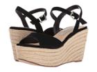 Kristin Cavallari Brandie Espadrille Wedge (black Kid Suede) Women's Wedge Shoes