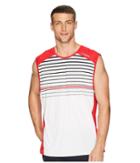 Brooks Stealth Sleeveless (white/blaze/black Stripe) Men's Workout