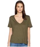 Splendid Slub V-neck Tee (olivine) Women's T Shirt