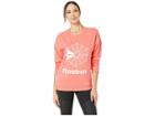 Reebok Classics French Terry Big Logo Crew (bright Rose) Women's Clothing