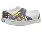 Native Kids Shoes Miles Print (toddler/little Kid) (regatta Blue/shell White/sticker Book Print) Kids Shoes