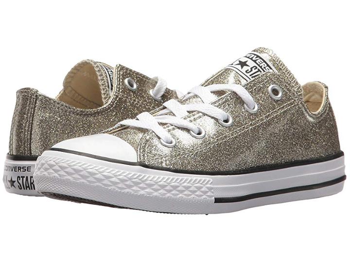 Converse Kids Chuck Taylor All Star Ox (little Kid/big Kid) (gold/natural/white) Girl's Shoes