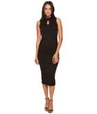 Michael Stars Cotton Lycra Mock Neck Sleeveless Dress (black) Women's Dress