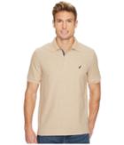 Nautica Short Sleeve Solid Deck Shirt (coastal Camel Heather) Men's Short Sleeve Knit