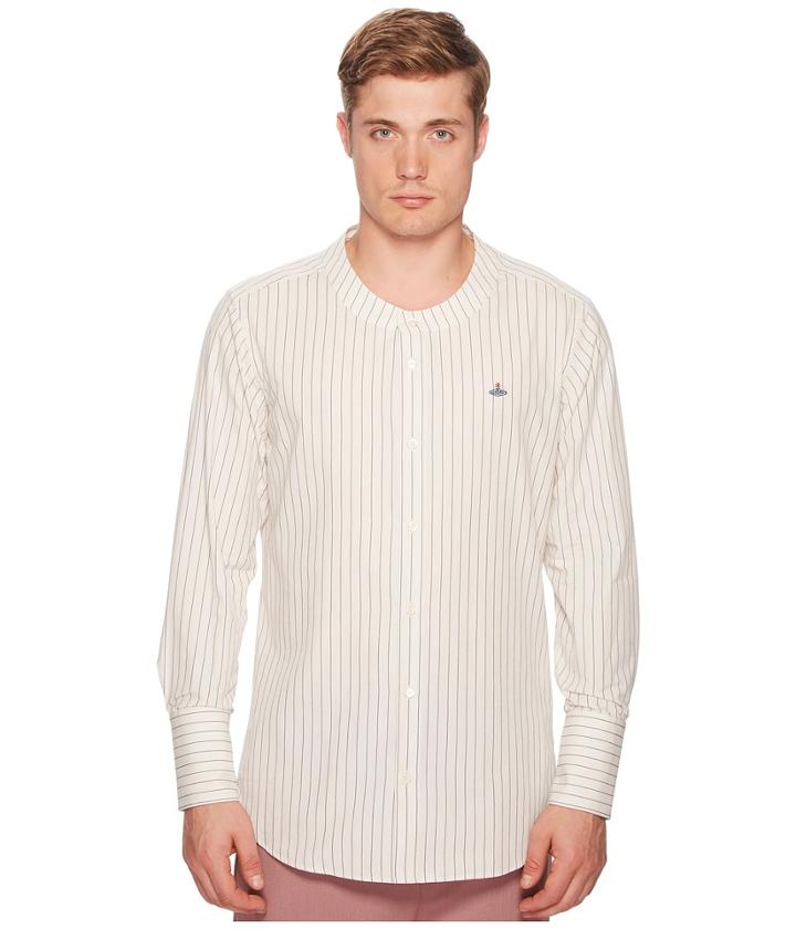 Vivienne Westwood Butcher Stripe Low Neck Shirt (white) Men's T Shirt