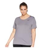 Nike Pro Mesh Short Sleeve Top (size 1x-3x) (gunsmoke/black) Women's Workout