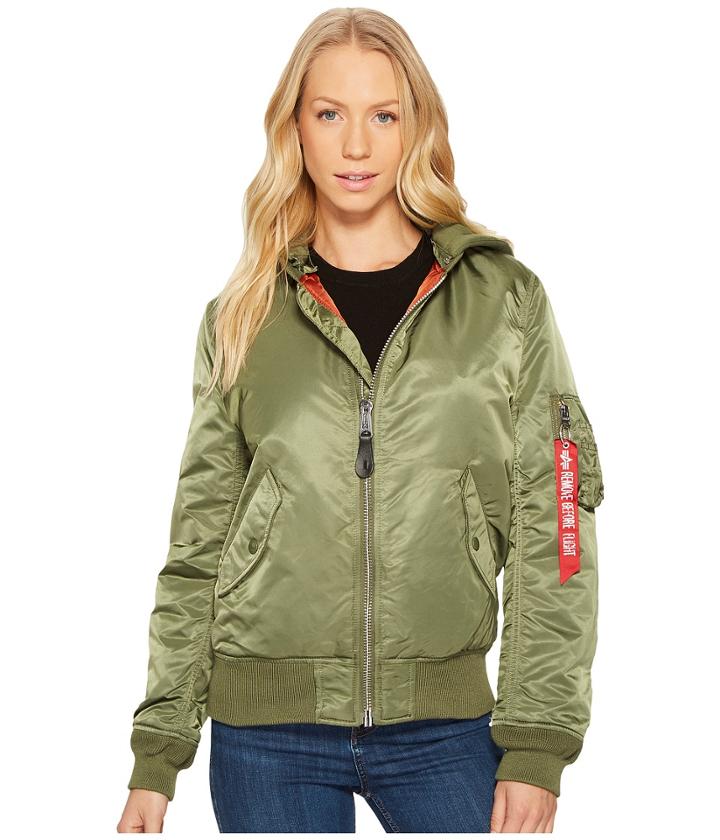 Alpha Industries Ma-1 Natus Jacket (sage/rust Lining) Women's Coat