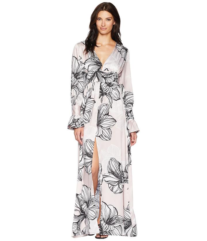 Alexia Admor Etched Floral Maxi Dress (pink Multi) Women's Dress