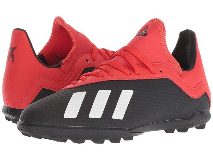 Adidas Kids X 18.3 Tf Soccer (little Kid/big Kid) (black/off-white/active Red) Kids Shoes
