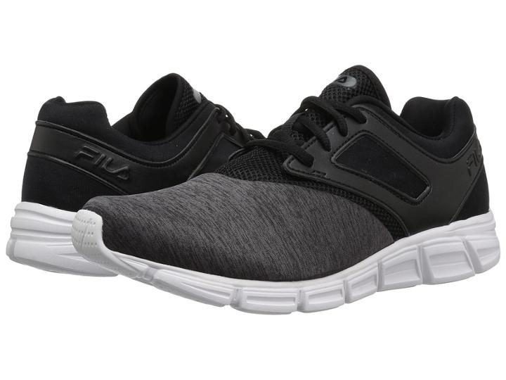 Fila O-ray Running (black Heather/black/white) Men's Running Shoes